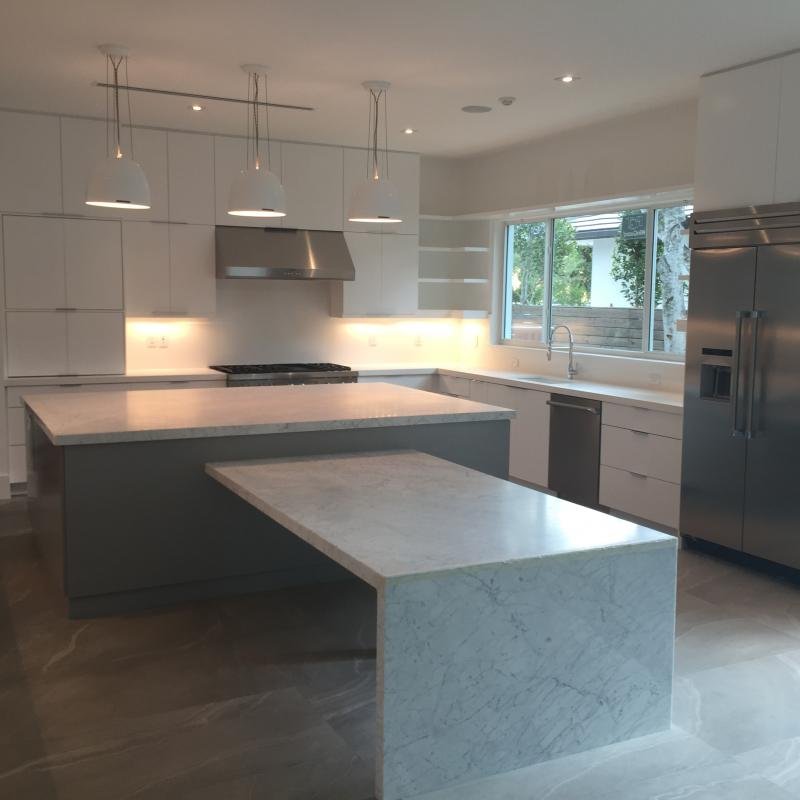 Custom kitchen cabinets with island by Unique Custom Cabinet